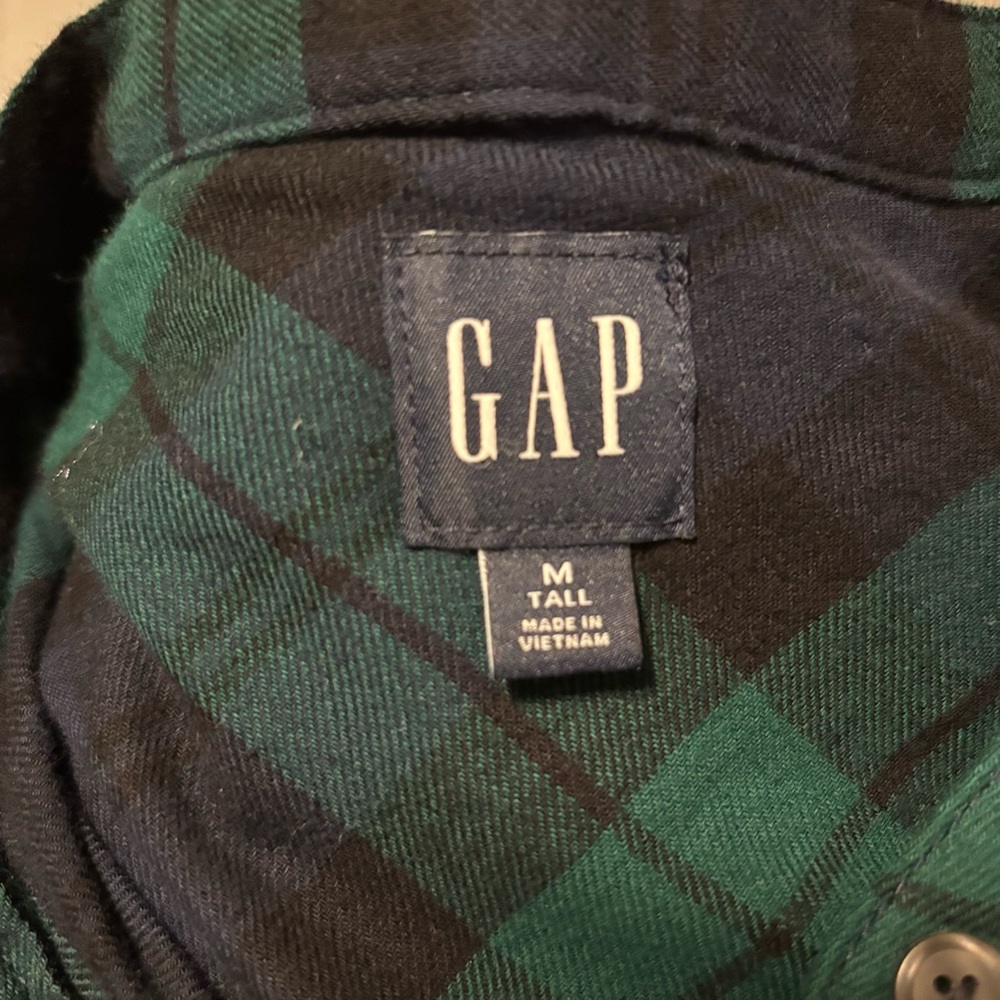 GAP Tiered Flannel Mini Shirtdress in Blackwatch - Picture 5 of 6